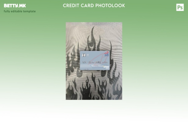 модерен стил Сирија Gulf Bank виза дебитна картичка photolook преден шаблон